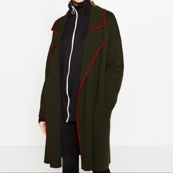 zara dark green coat
